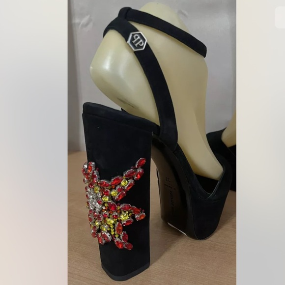 AUTHENTIC Philipp Plein black crystal embellished platform - Picture 4 of 12